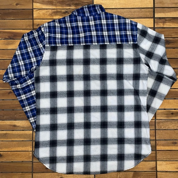 Ineffable Color Block Flannel Button Up/ Down Shirt (L/ XL) - Picture 3 of 5